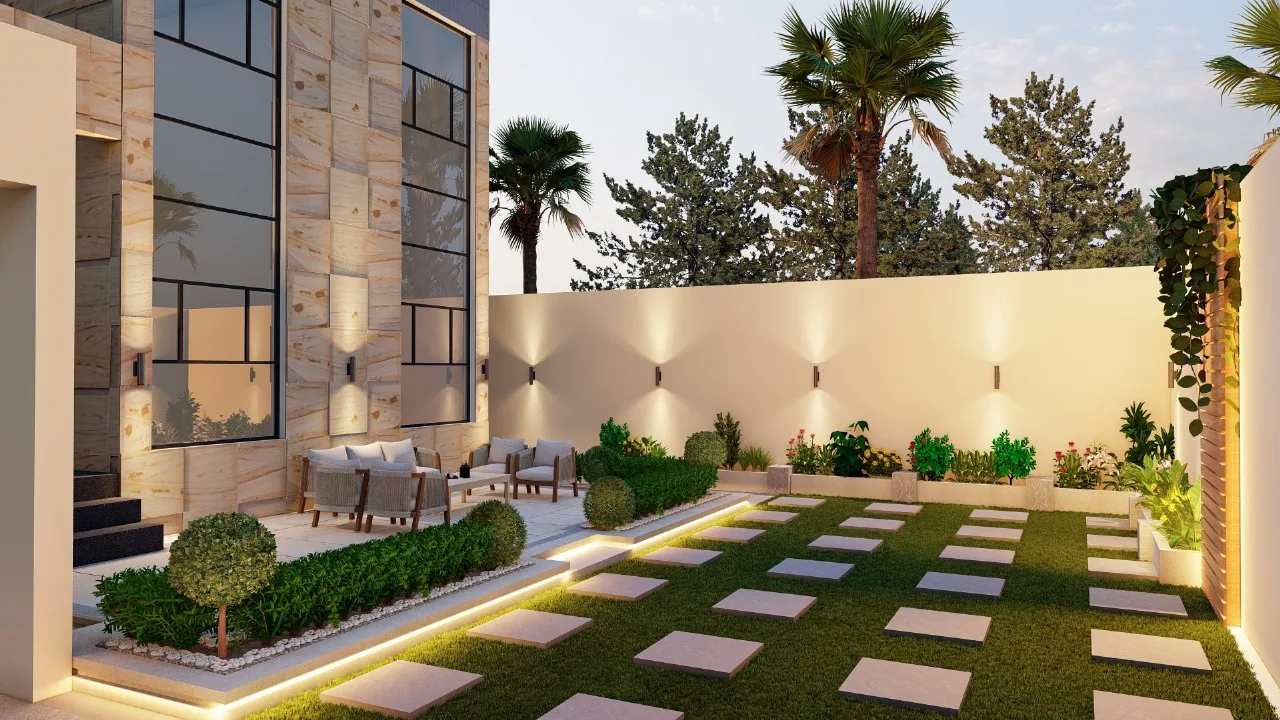 Courtyard Garden & Water Wall