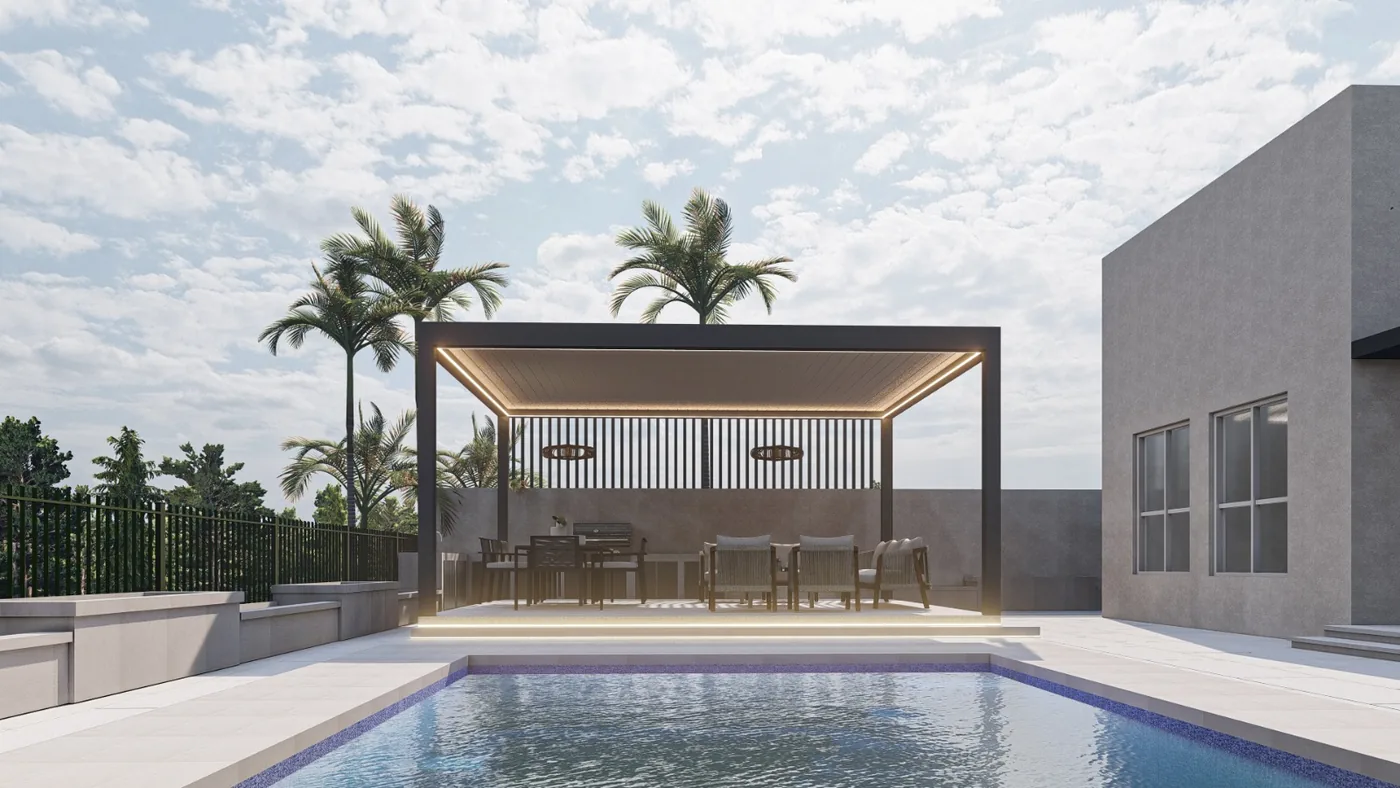 Pool Pergola & Garden Court